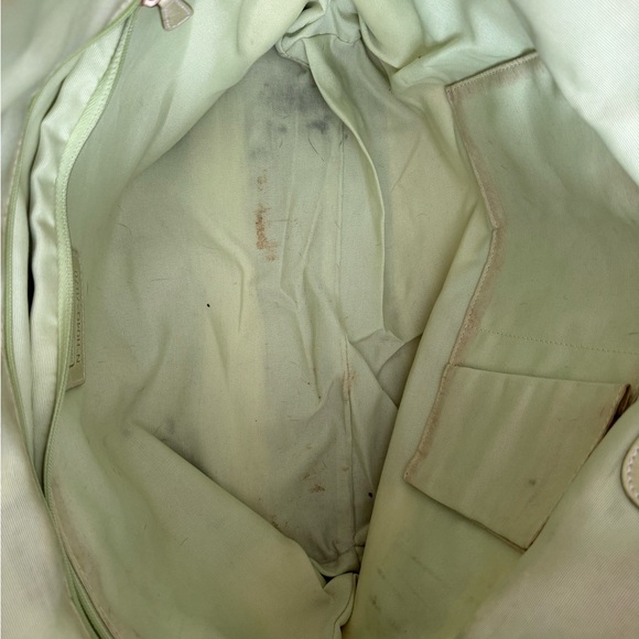 Coach Vintage Signature Tote Bag with Suede and Leather Trim -Ecru and Lime - Picture 8 of 15